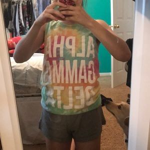 Alpha Gamma Delta tie dye tank AGD